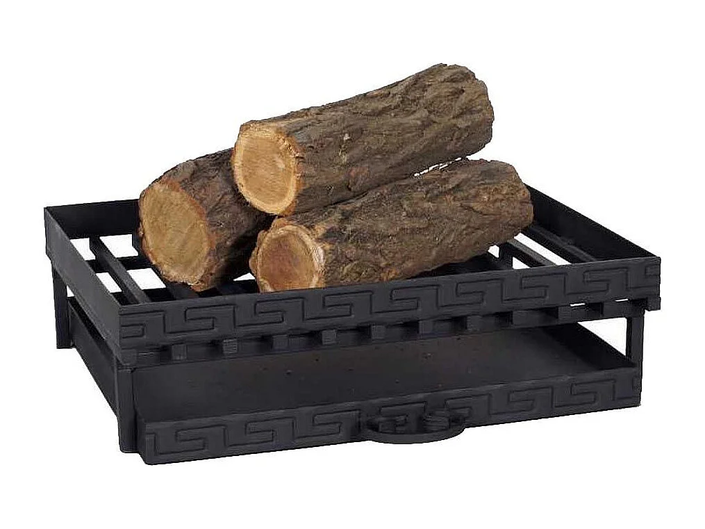 Grille porte-bûches en fonte 52x42x15 cm