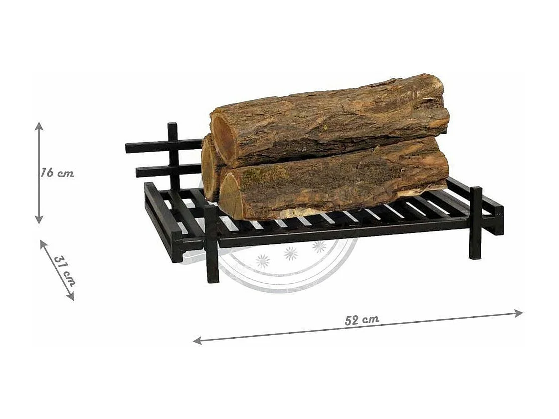 Grille de foyer en fonte 52x31x16 cm