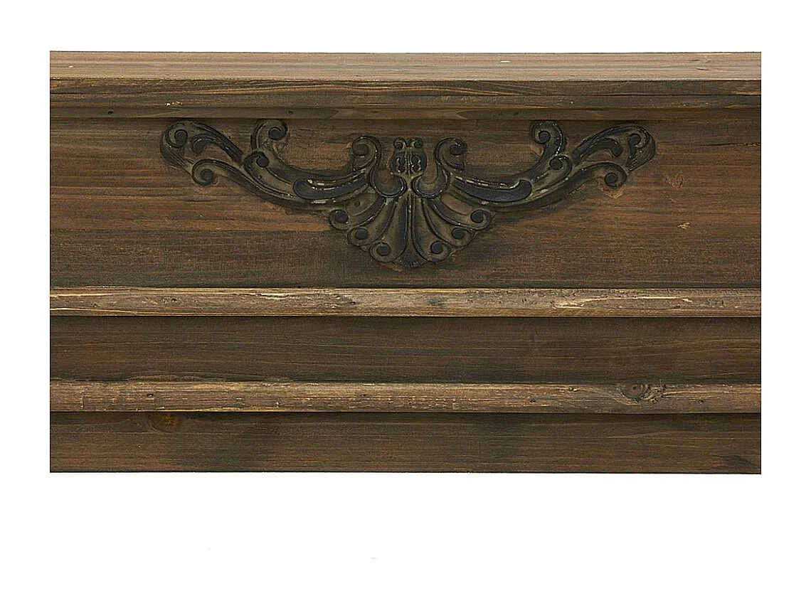 Manteau de cheminée en pin marron vieilli