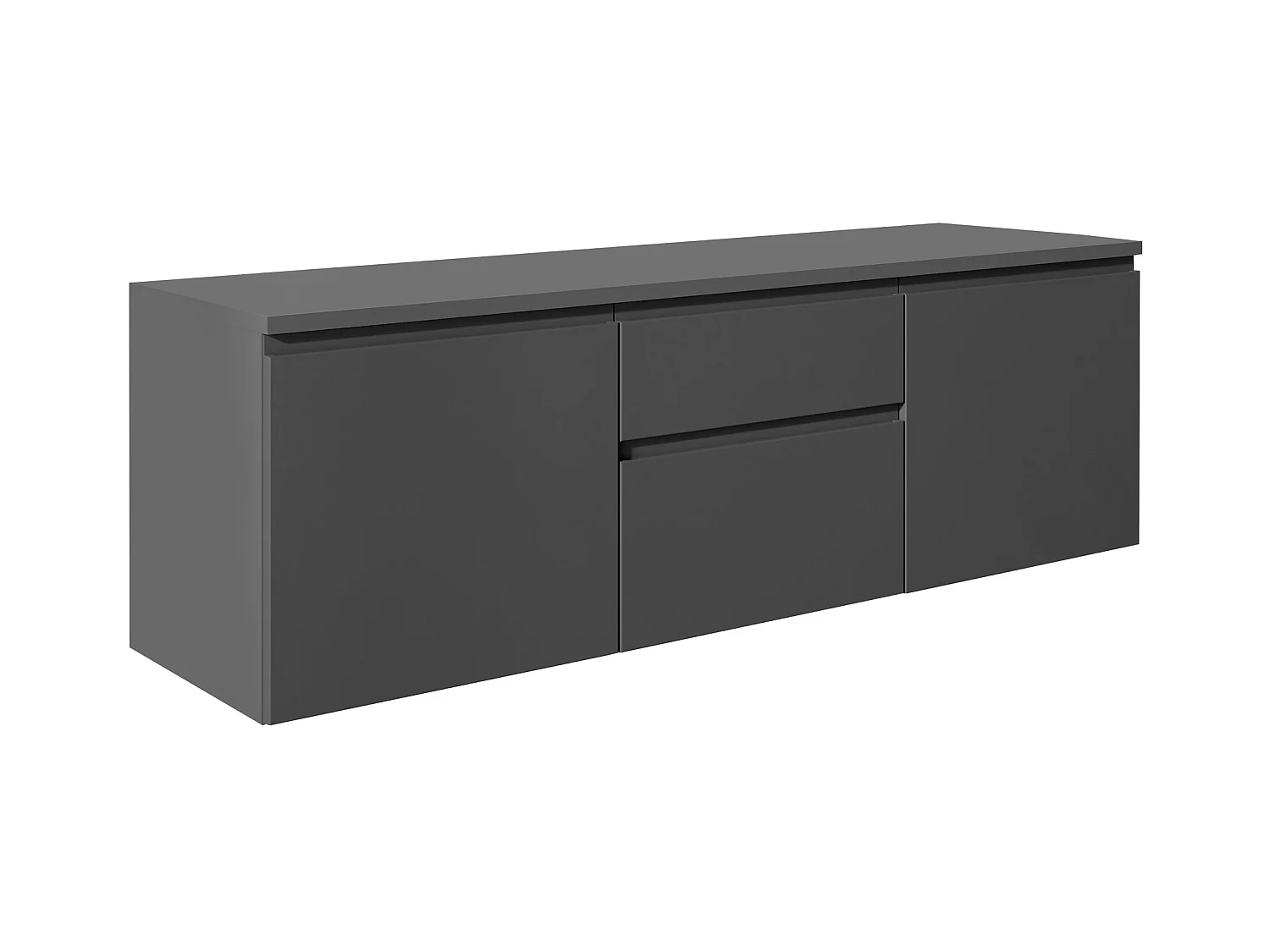 Hangend badkamermeubel met dubbele wastafel - Grijs - 150 cm - JIMENA II