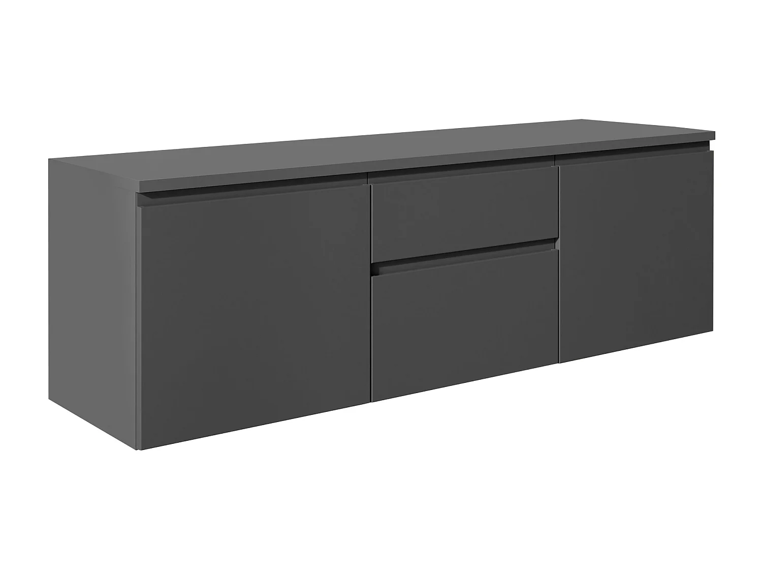 Mueble de baño flotante con dos lavabos - Gris - 150 cm - JIMENA II