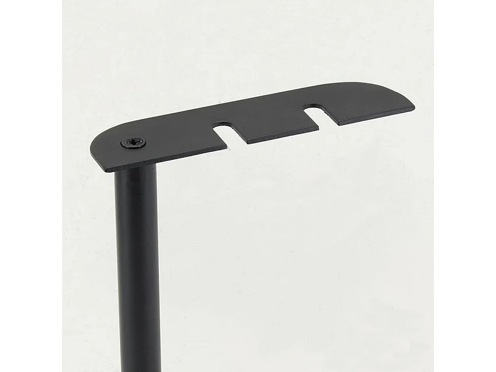 Valet de cheminée en métal laqué noir