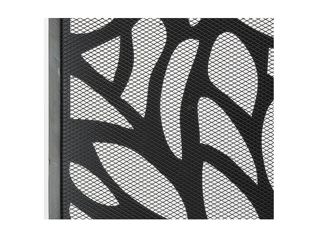 Pare-feu de cheminée en métal noir Arbre