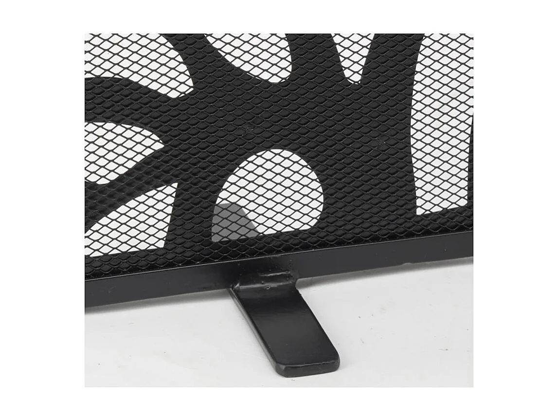 Pare-feu de cheminée en métal noir Arbre