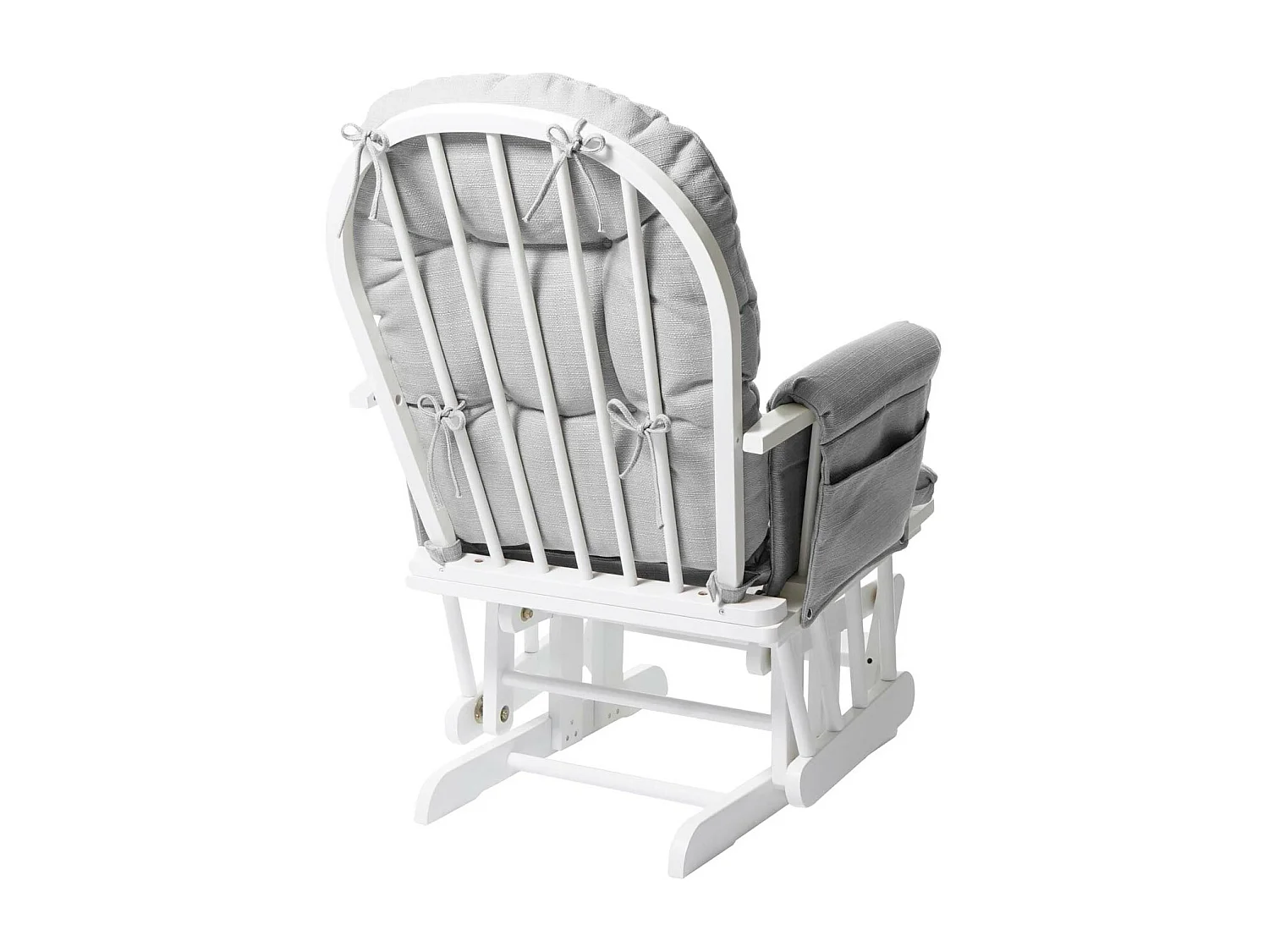 Fauteuil relax HWC-C76 fauteuil à bascule, rocking-chair, tissu - gris clair, monture blanche