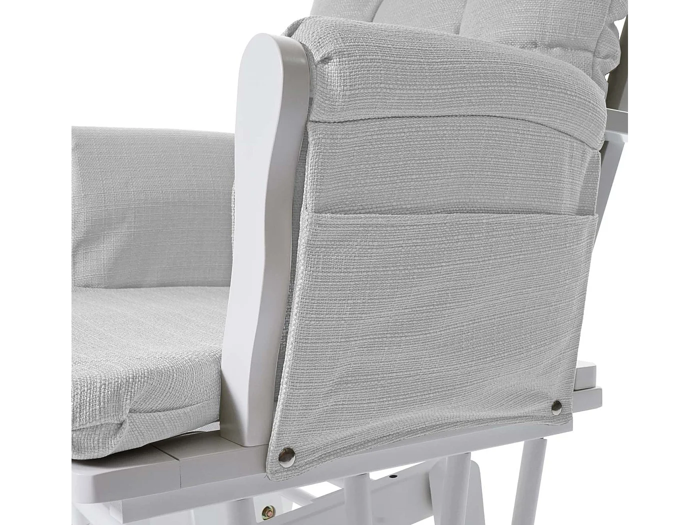 Fauteuil relax HWC-C76 fauteuil à bascule, rocking-chair, tissu - gris clair, monture blanche
