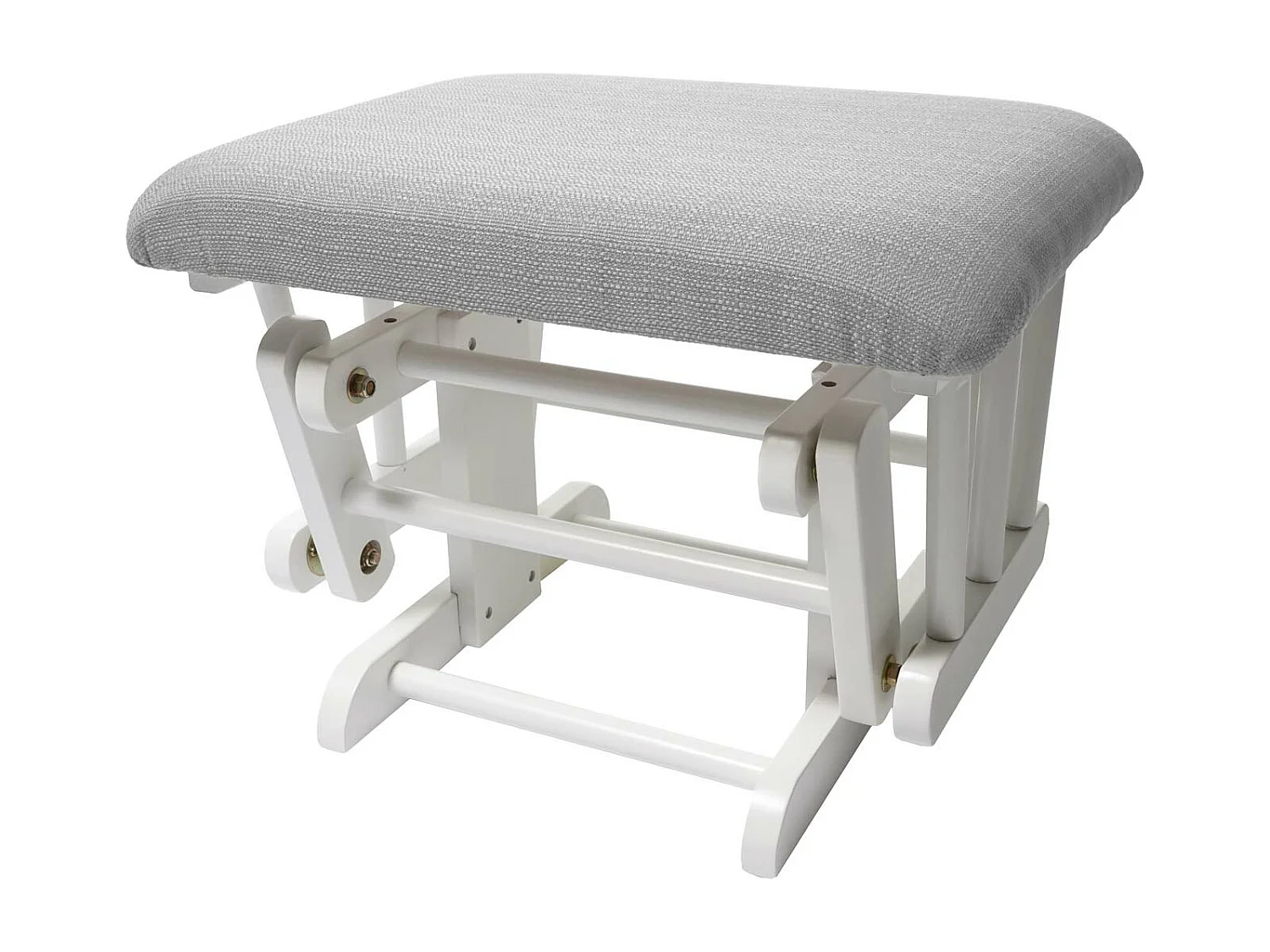 Fauteuil relax HWC-C76 fauteuil à bascule, rocking-chair, tissu - gris clair, monture blanche