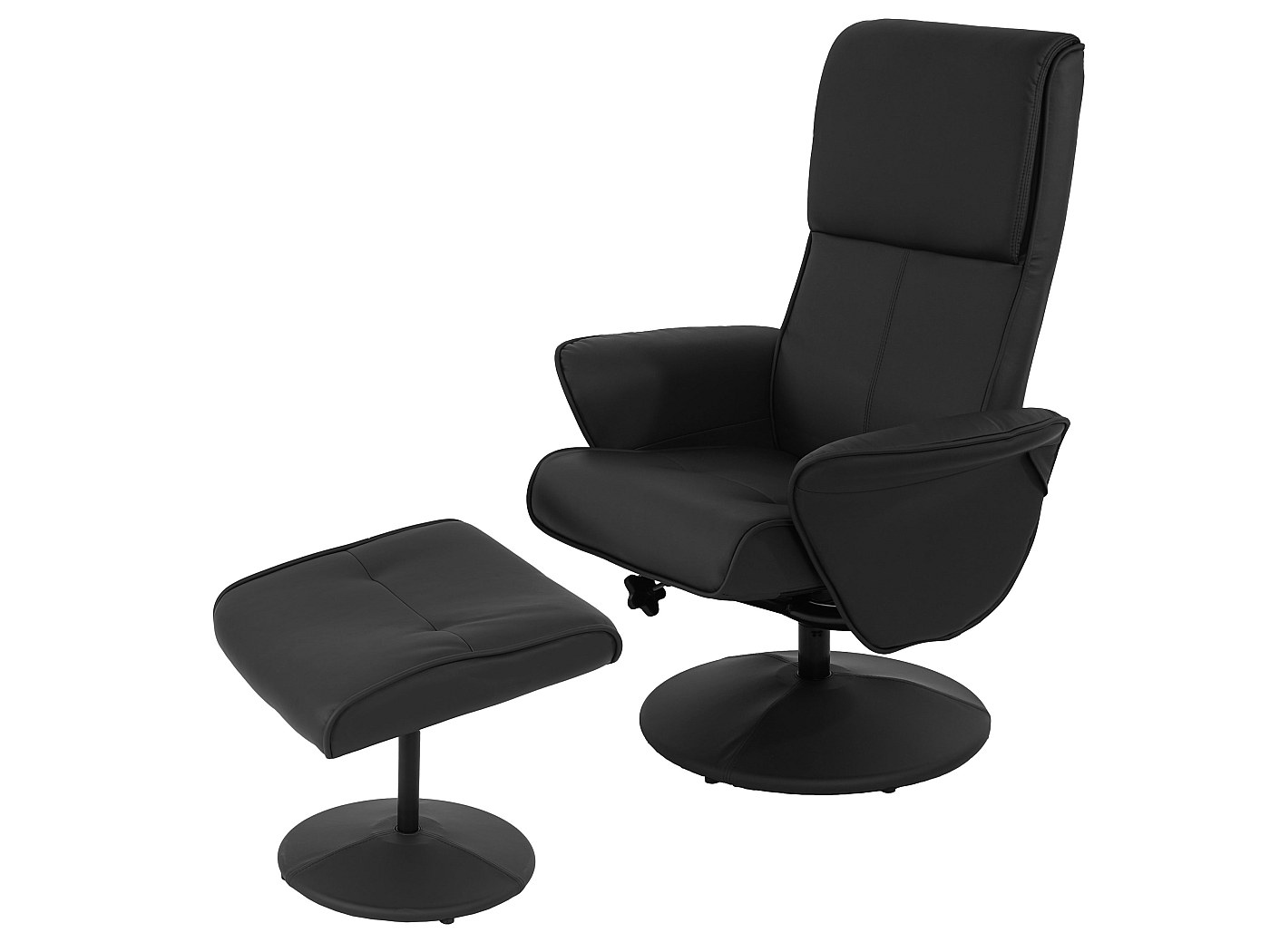 Fauteuil Relax Avec Pouf HOMCOM - Dossier Inclinable 135°, Pivotant 360°, Charge 130 Kg, Couleur Crème
