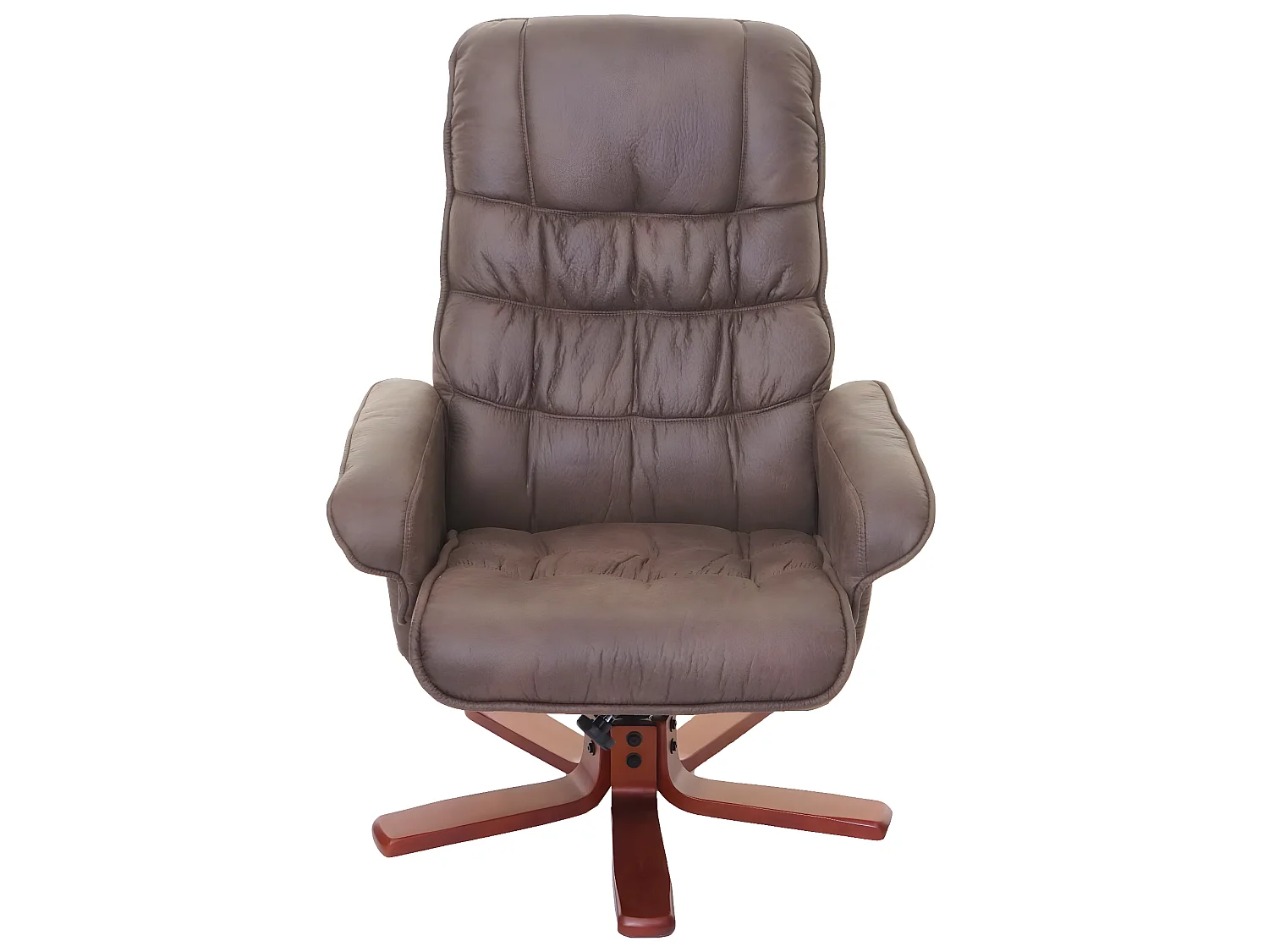Fauteuil relax HWC-E30, fauteuil de télévision, siège TV avec tabouret - imitation de daim, marron