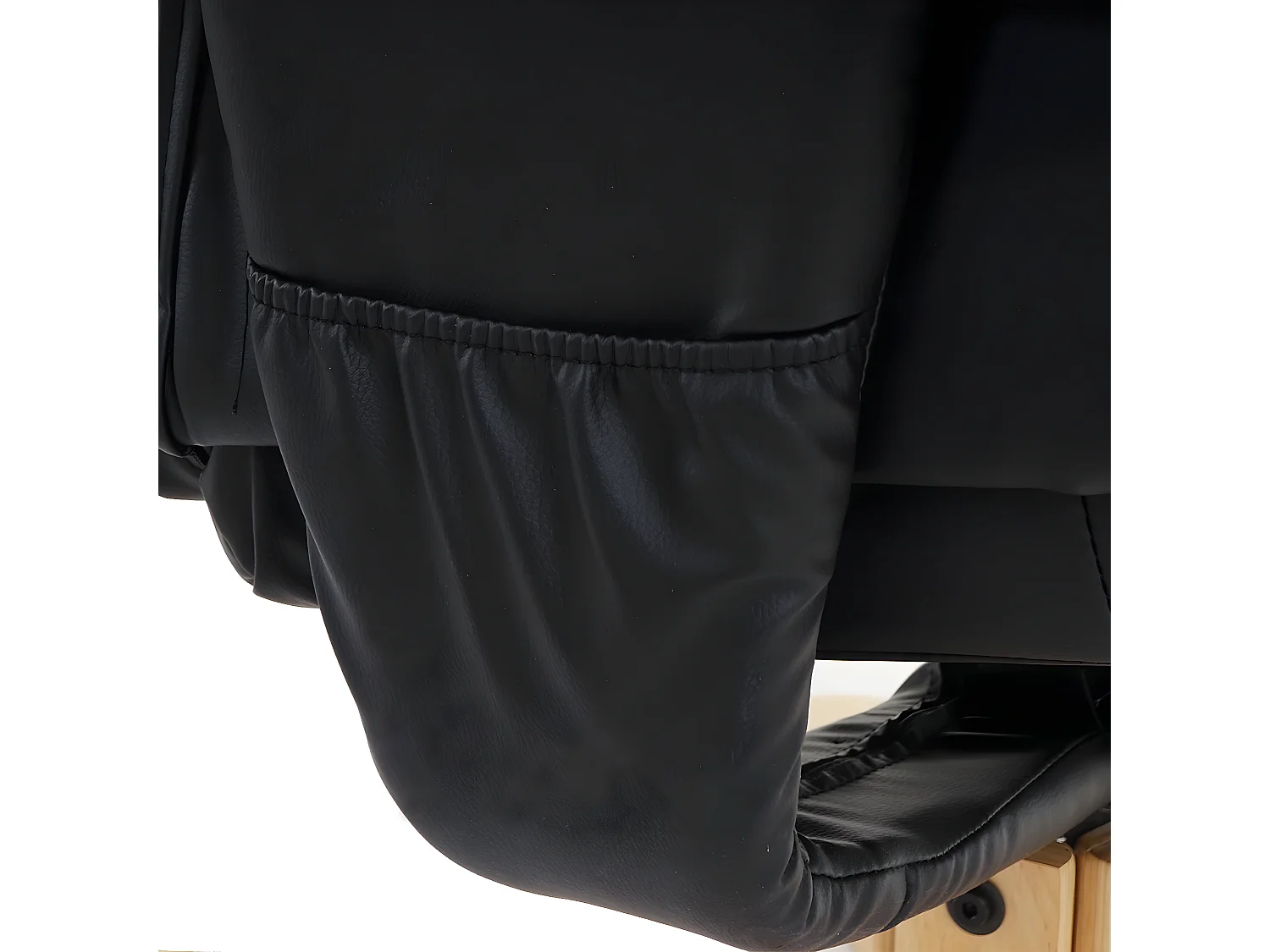 Fauteuil relax /de relaxation M56 avec pouf, simili-cuir, noir