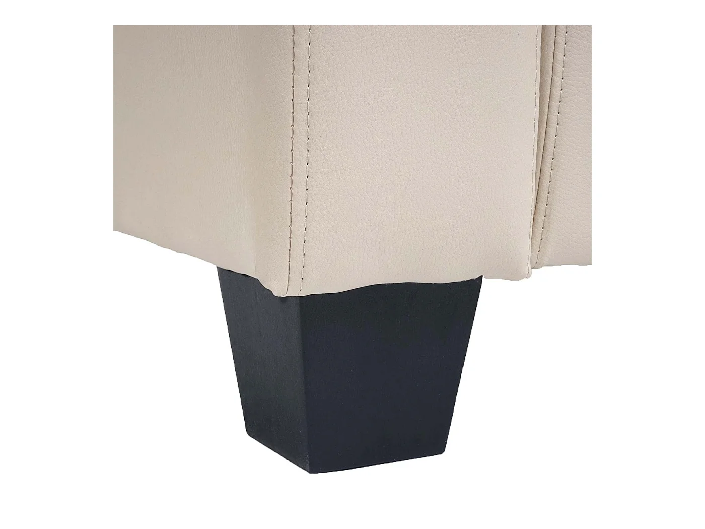 Canapé / sofa Lille, 2 places, 137x75x70cm, cuir reconstitué, crème