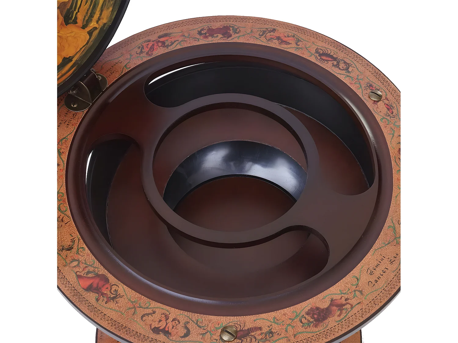 Mini bar portabottiglie carrello con ruote mappamondo decorativo HWC-T874 elegante