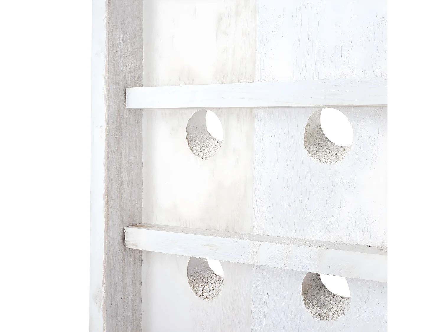 Étagère à bouteilles, étagère de décoration, plaque vibrante pour 20 bouteilles, style shabby - blanc