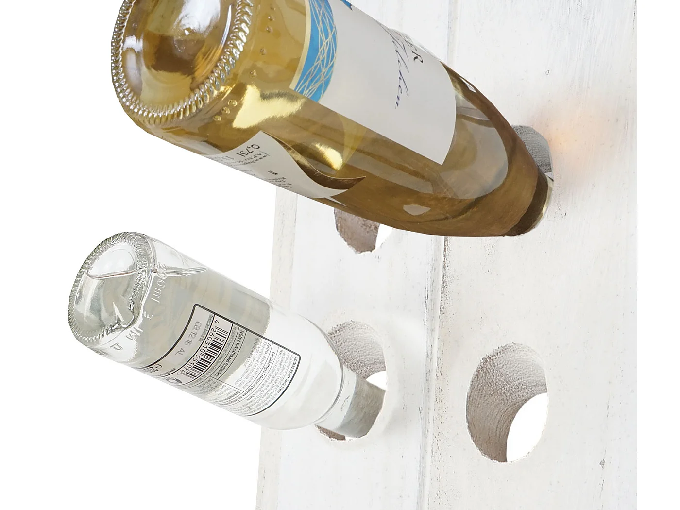 Étagère à bouteilles, étagère de décoration, plaque vibrante pour 20 bouteilles, style shabby - blanc