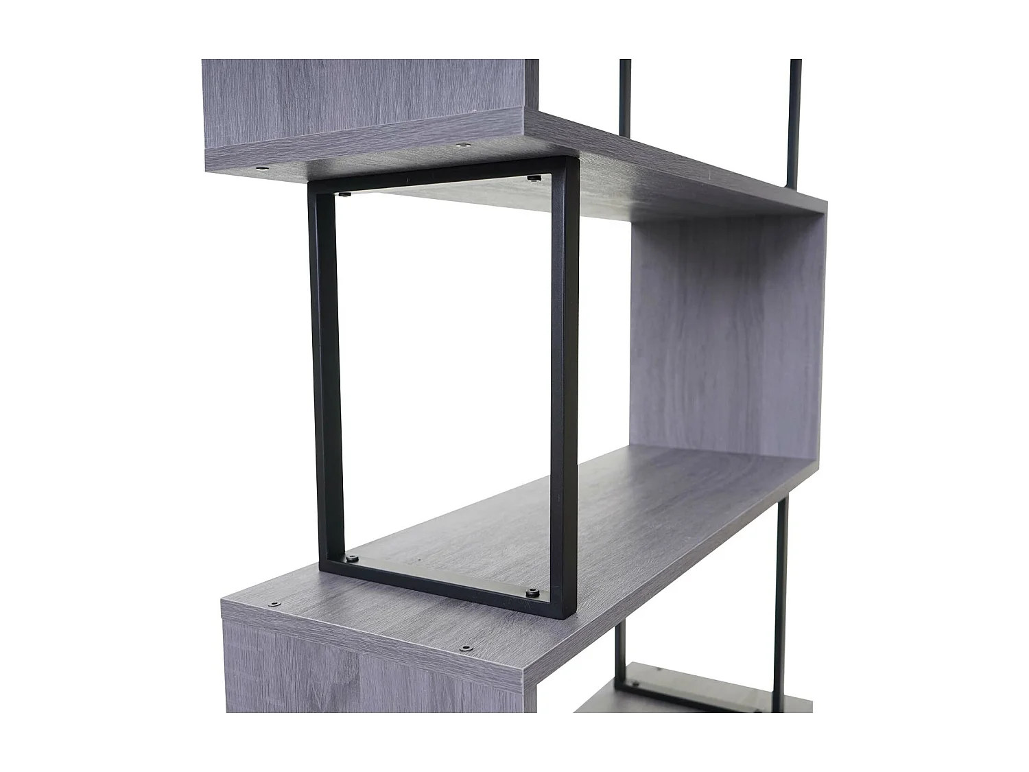 Bibliothèque HWC-A27, étagère indépendante, 183x80cm structure 3D, 5 niveaux - gris