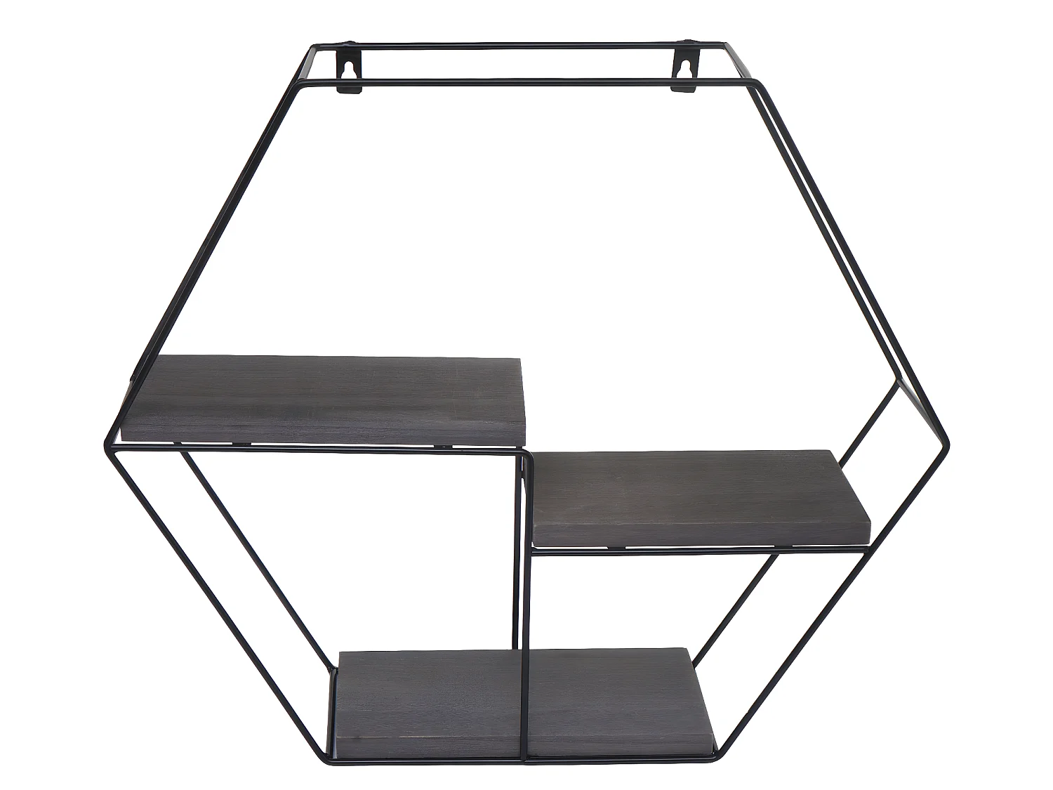 Étagère murale HWC-K76 - Étagère suspendue Étagère flottante - 3 étagères Métal massif-bois industriel 43x49x11cm - gris foncé