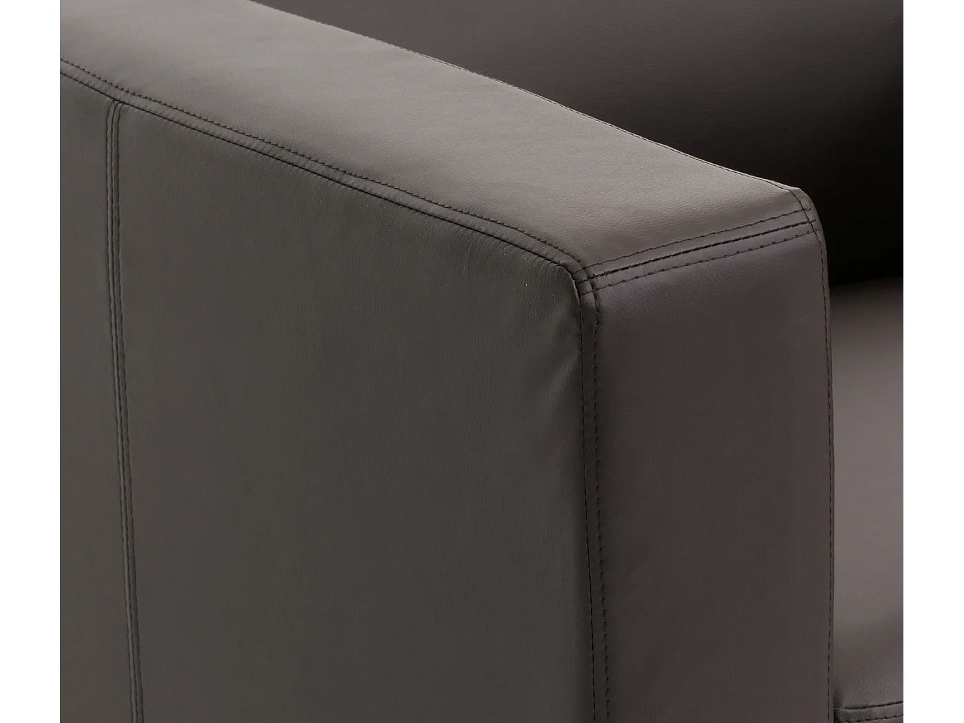 Fauteuil Club / Lounge Lille, 86x75x70cm, simili-cuir, café