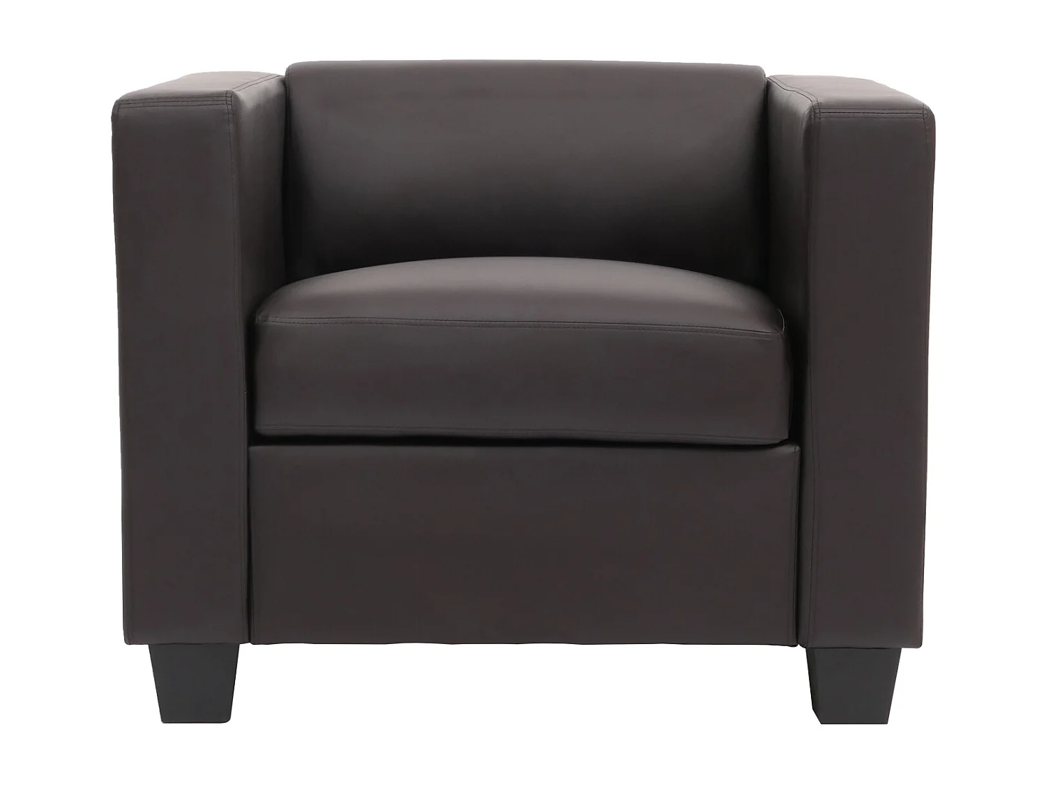 Fauteuil Club / Lounge Lille, 86x75x70cm, simili-cuir, café
