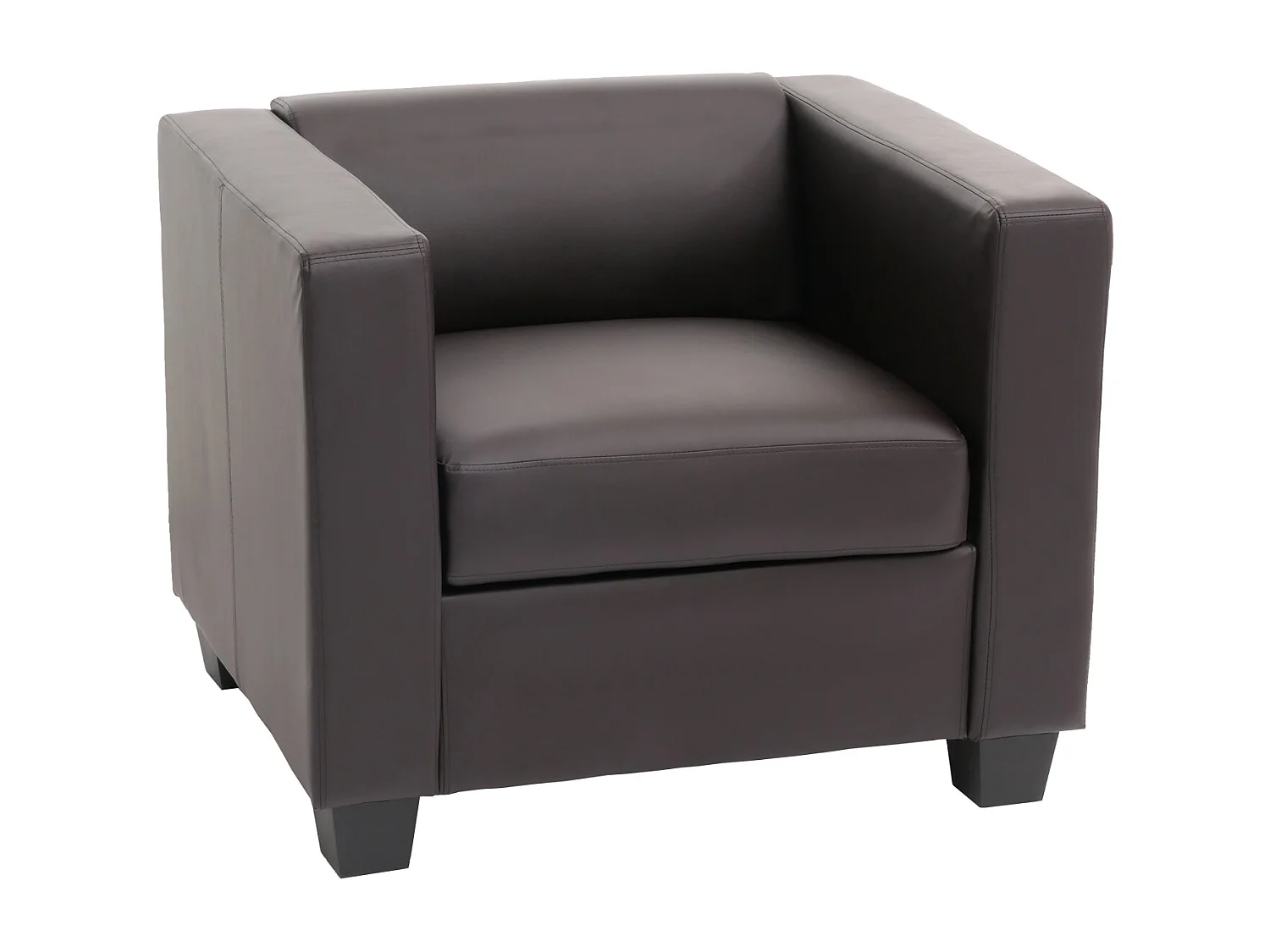 Fauteuil Club / Lounge Lille, 86x75x70cm, simili-cuir, café