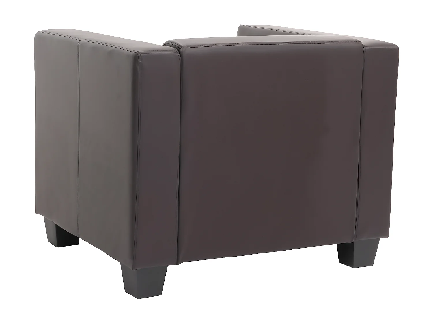 Fauteuil Club / Lounge Lille, 86x75x70cm, simili-cuir, café