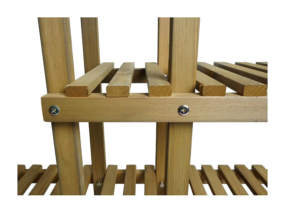Étagère à plantes HWC-L71 - Étagère à fleurs - 5 étagères - 95x105x25cm Outdoor Sapin Bois MVG - brun