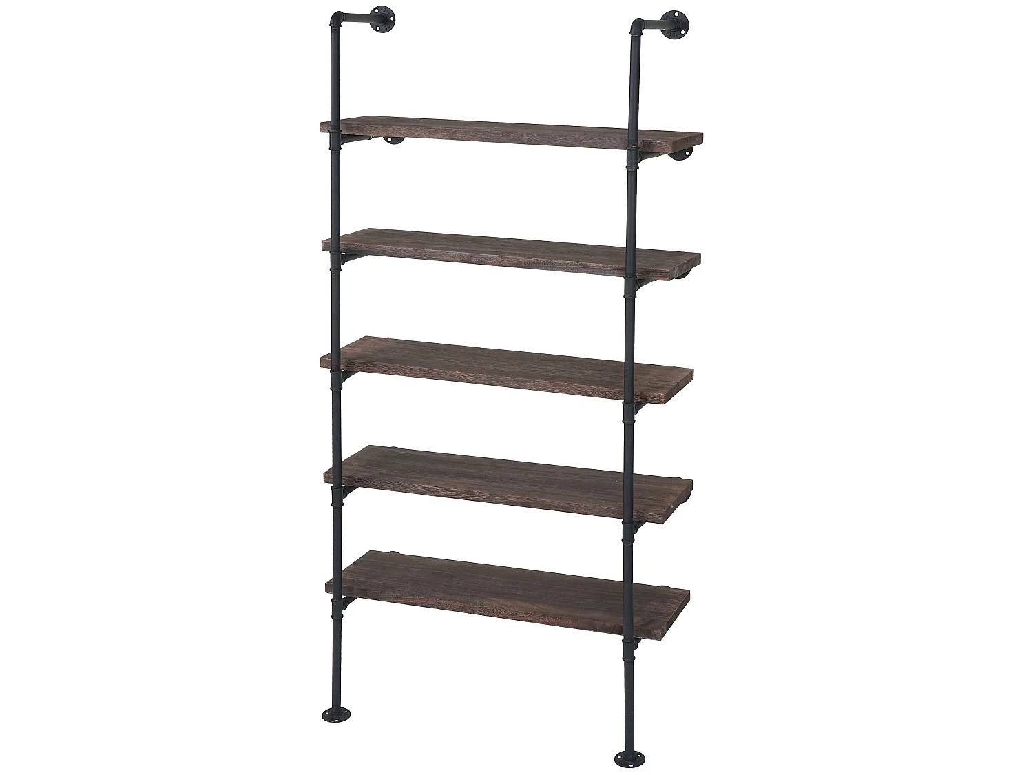 Étagère de rangement HWC-C45, design industriel 165x80x28cm - marron
