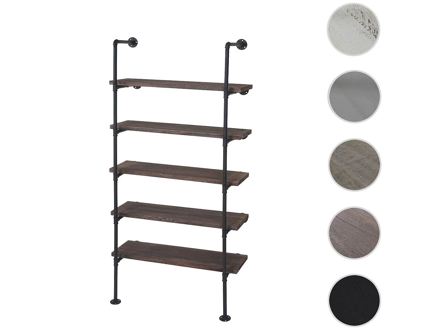 Étagère de rangement HWC-C45, design industriel 165x80x28cm - marron