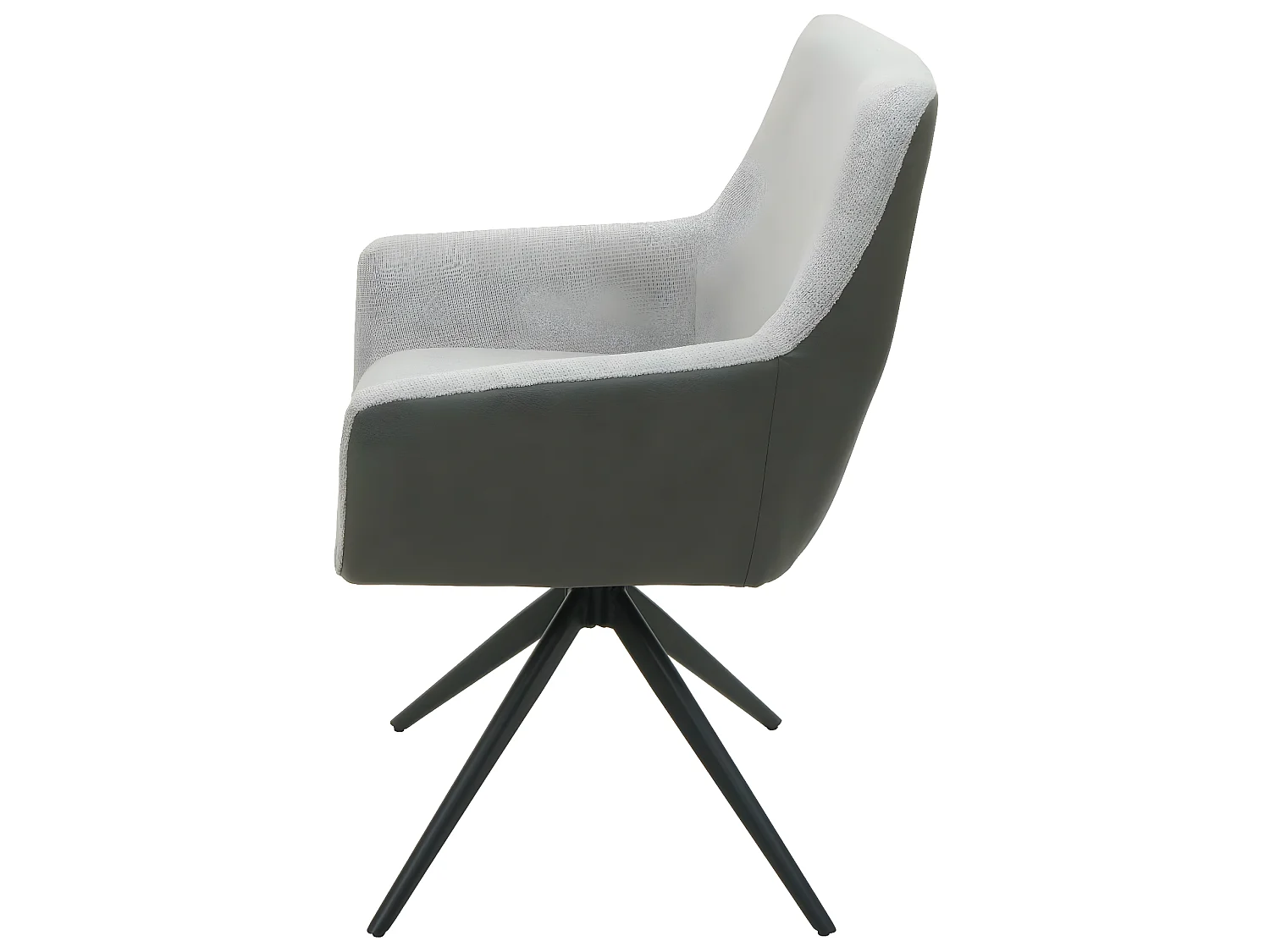 Lot de 2 chaises de salle à manger HWC-L91, chaise de cuisine accoudoir pivotant Auto-Position tissu/textile ~ gris clair sim