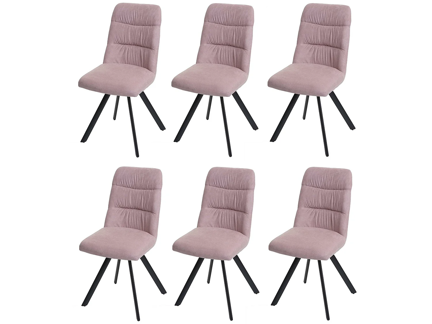 Lot de 6 chaises de salle à manger HWC-J69, chaise de cuisine, pivotante Auto-Position, velours ~ ro