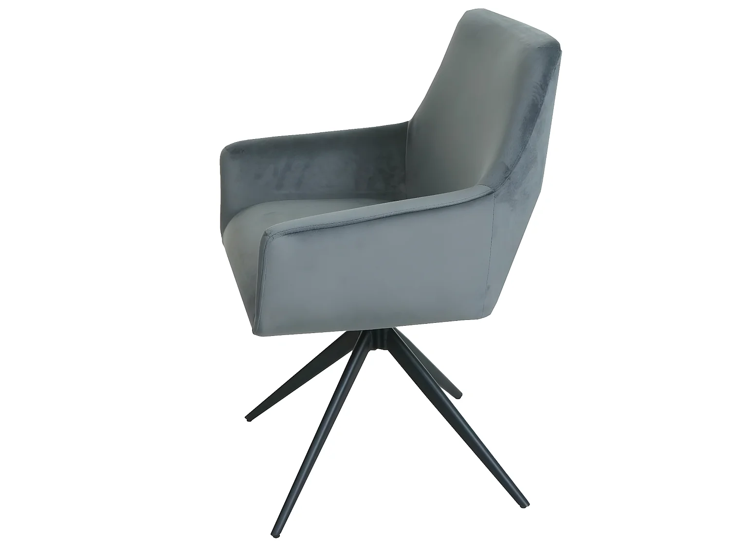 Lot de 2 chaises de salle à manger HWC-L91, chaise de cuisine accoudoir pivotant Auto-Position tissu/textile ~ gris foncé