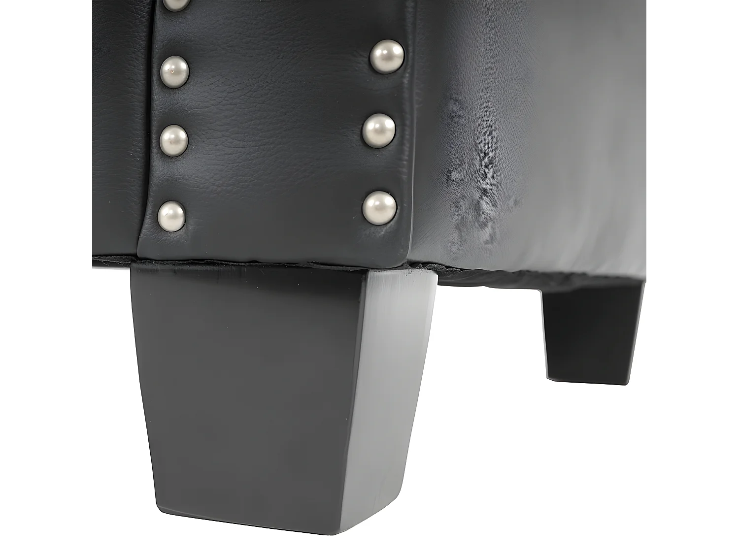 Fauteuil de luxe lounge relax Chesterfield similicuir - pieds carrés, noir