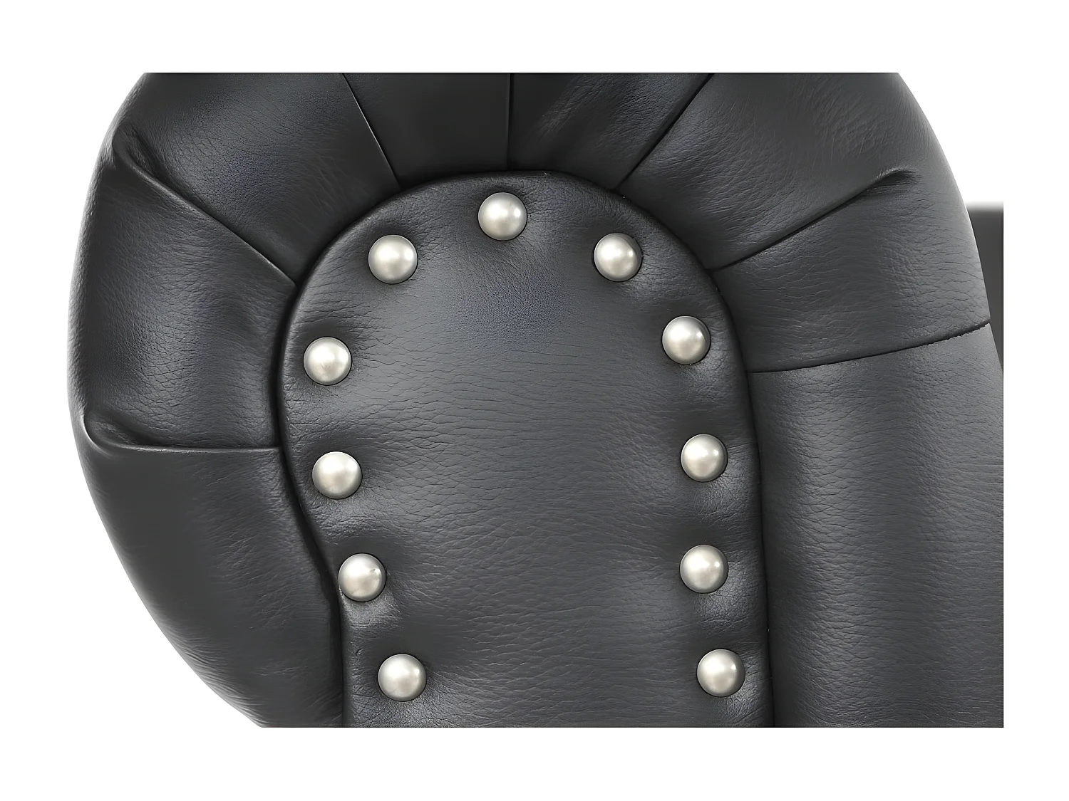 Fauteuil de luxe lounge relax Chesterfield similicuir - pieds carrés, noir