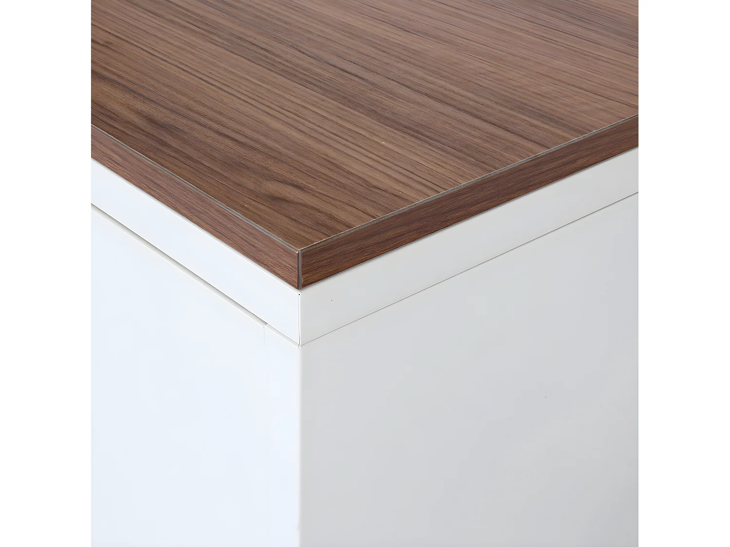 Commode HWC-L84, Sideboard Armoire Buffet, 3 portes métal 90x120x40cm, mélaminé ~ blanc