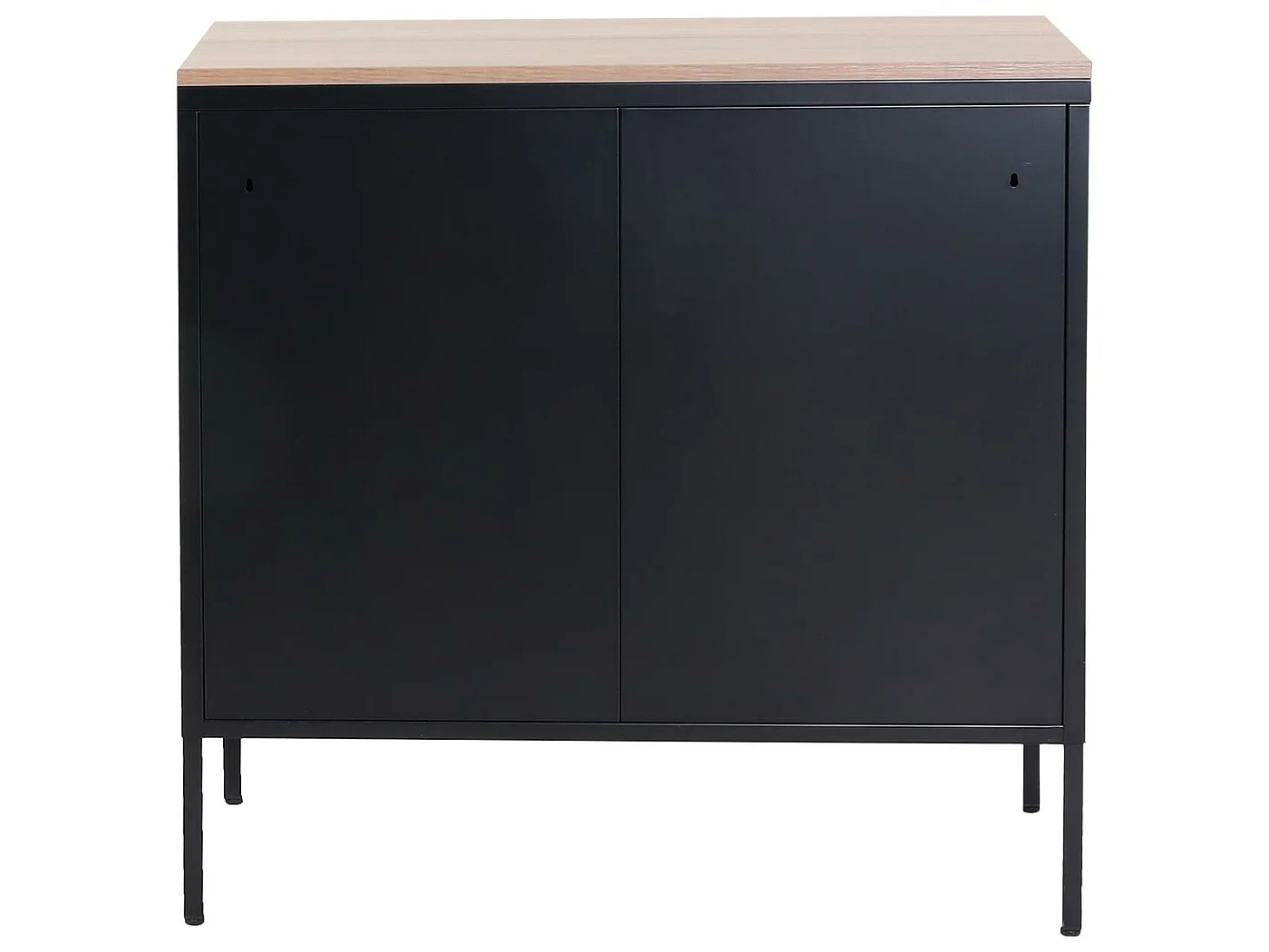 Commode HWC-L84, Armoire Buffet, 2 portes métal 90x90x40cm, mélaminé ~ noir