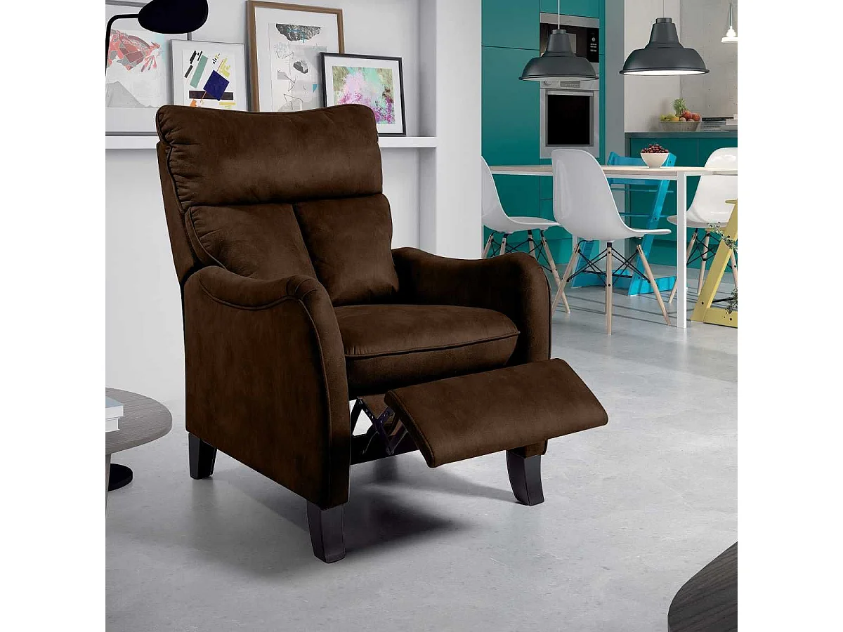 OVIEDO - Fauteuil Relax Manuel Coloris Chocolat