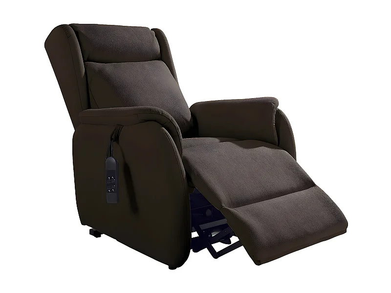 ZAMORA - Fauteuil Releveur Tissu Coloris Marron