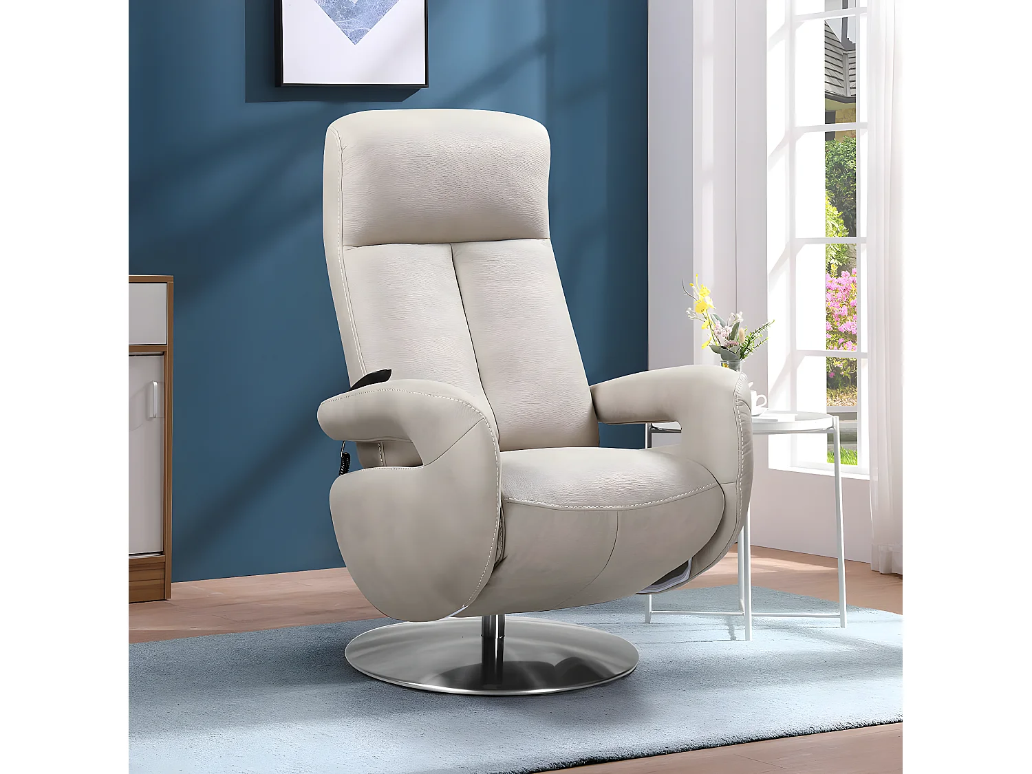 ROSARIO - Fauteuil Relax Electrique Tissu Beige