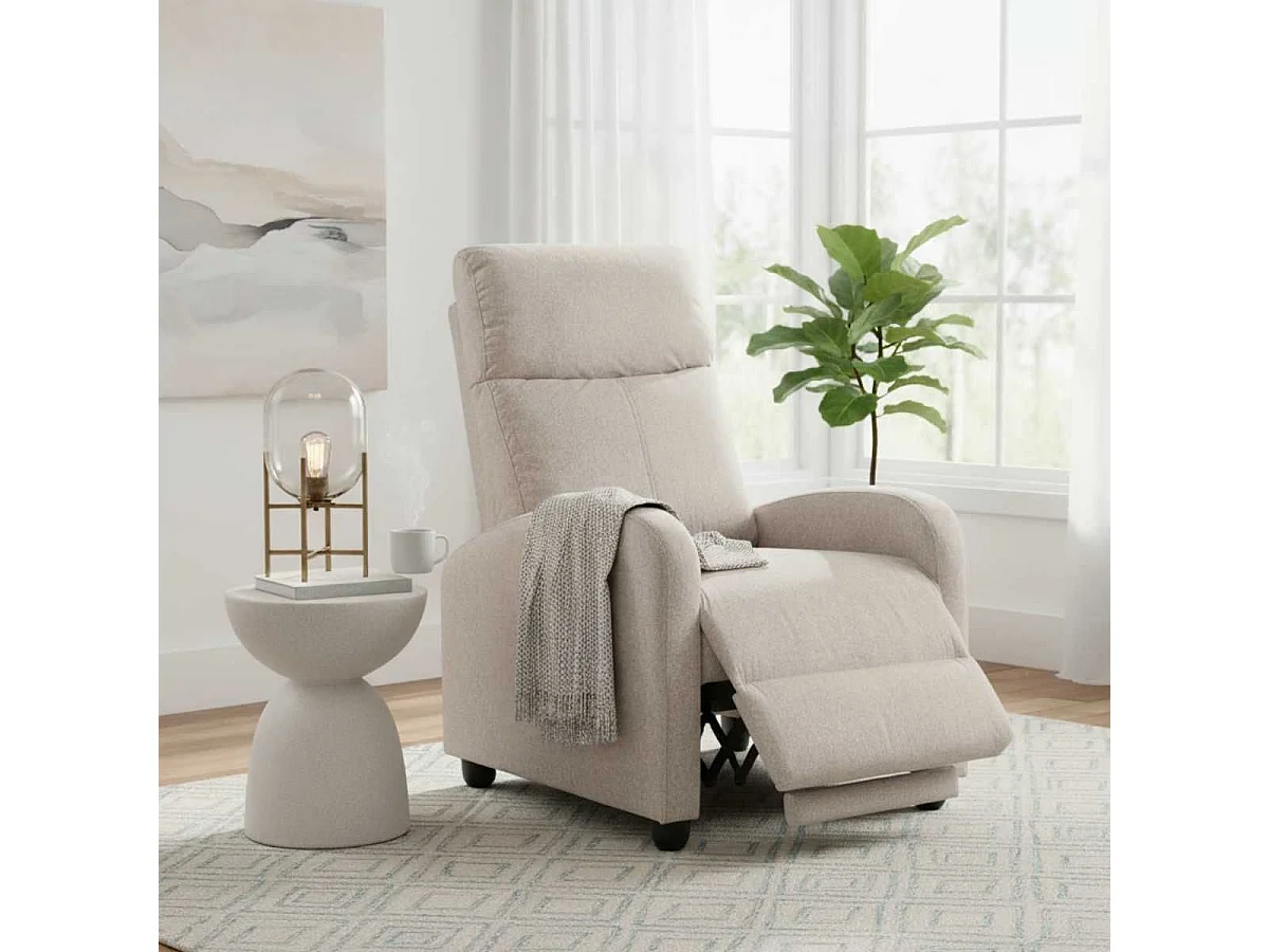 MELBOURNE - Fauteuil Relax Pushback Tissu Gris Taupe