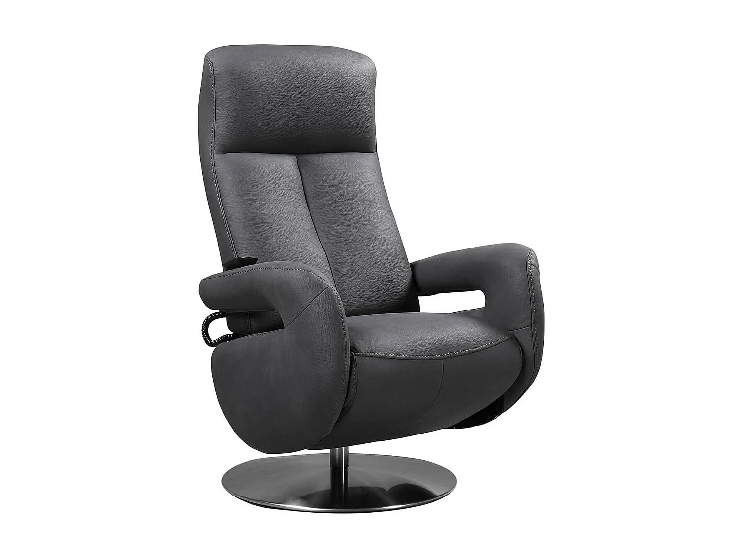 ROSARIO - Fauteuil Relax Electrique Tissu Gris Foncé