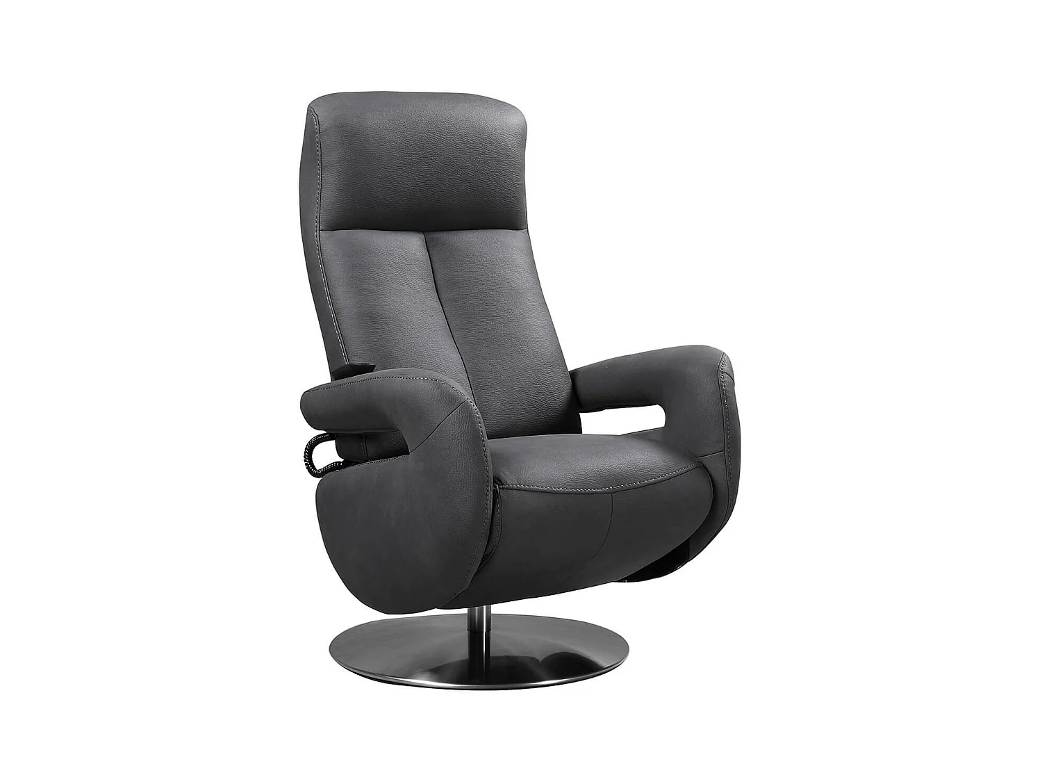 ROSARIO - Fauteuil Relax Electrique Tissu Gris Foncé