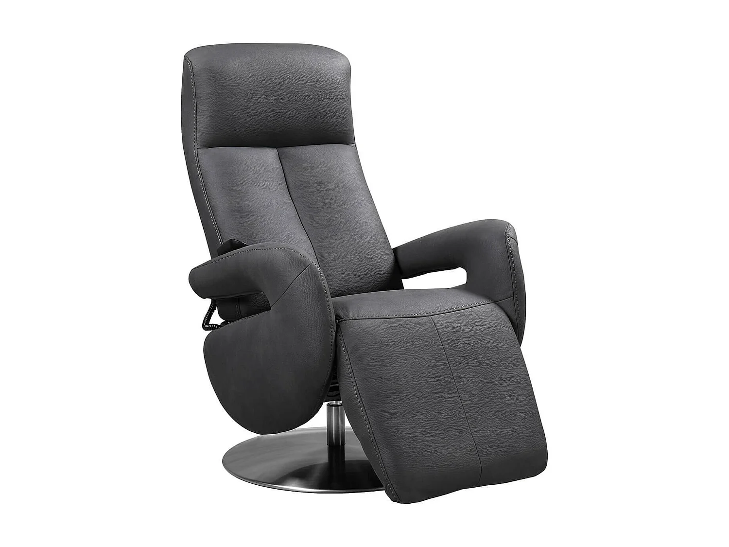 ROSARIO - Fauteuil Relax Electrique Tissu Gris Foncé