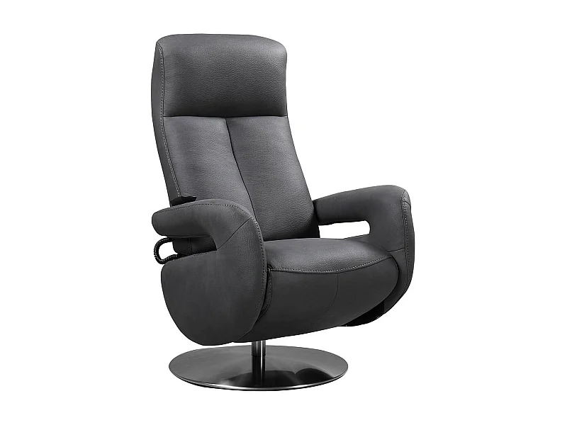 ROSARIO - Fauteuil Relax Electrique Tissu Gris Foncé