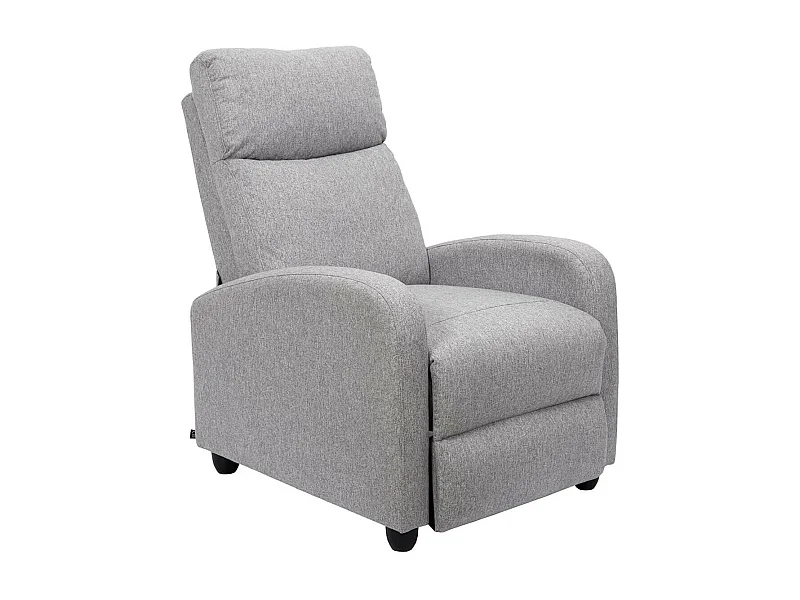 SOFEN - Fauteuil de Relaxation Matelassé Gris Clair