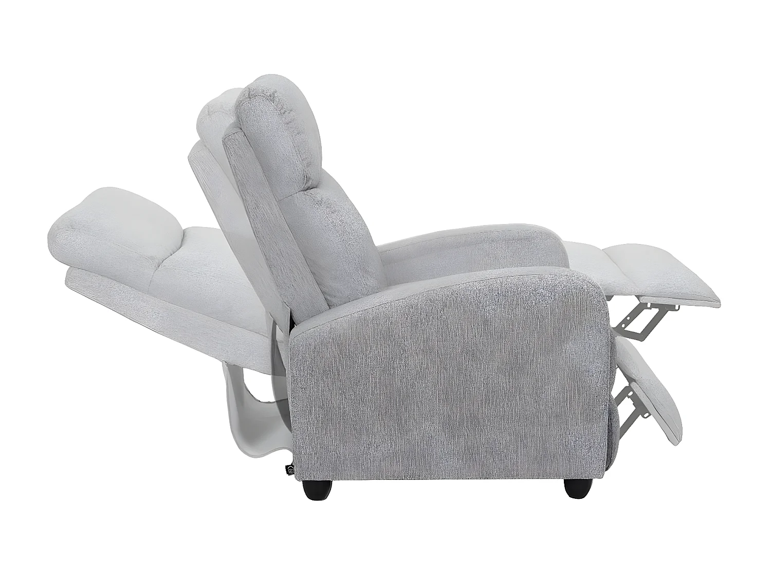 SOFEN - Fauteuil de Relaxation Matelassé Gris Clair