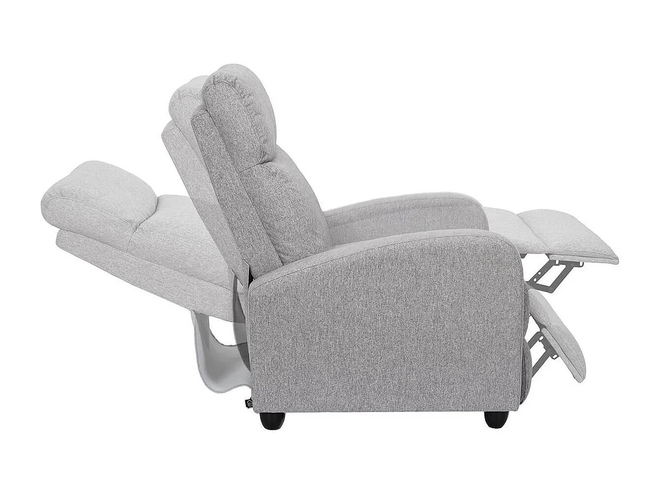 SOFEN - Fauteuil de Relaxation Matelassé Gris Clair