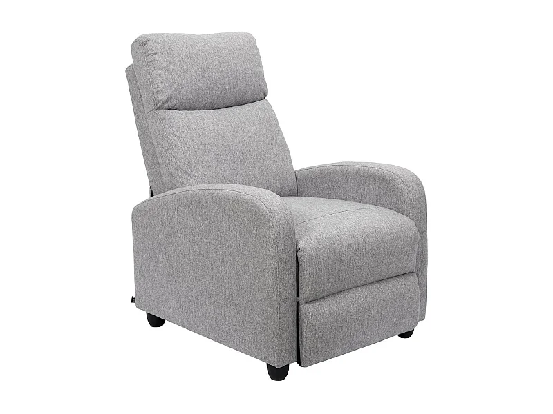 SOFEN - Fauteuil de Relaxation Matelassé Gris Clair