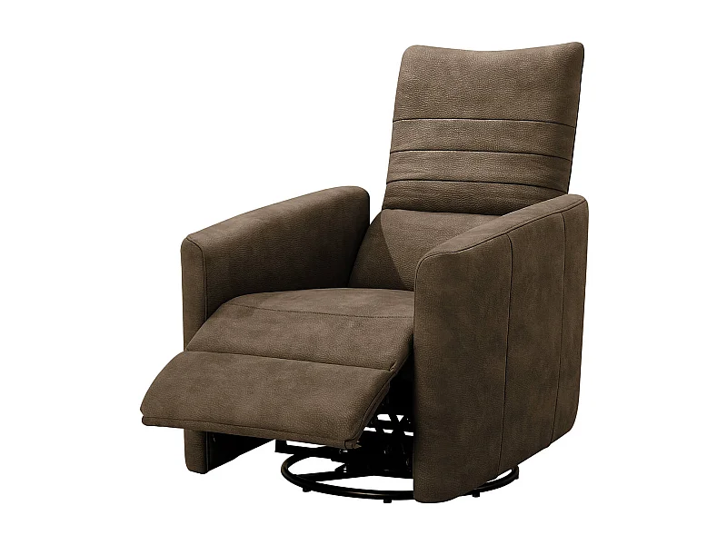 ERBA - Fauteuil Relax Manuel PushBack Tissu Marron Grisé