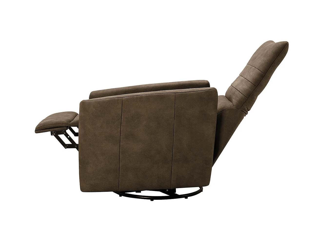 ERBA - Fauteuil Relax Manuel PushBack Tissu Marron Grisé