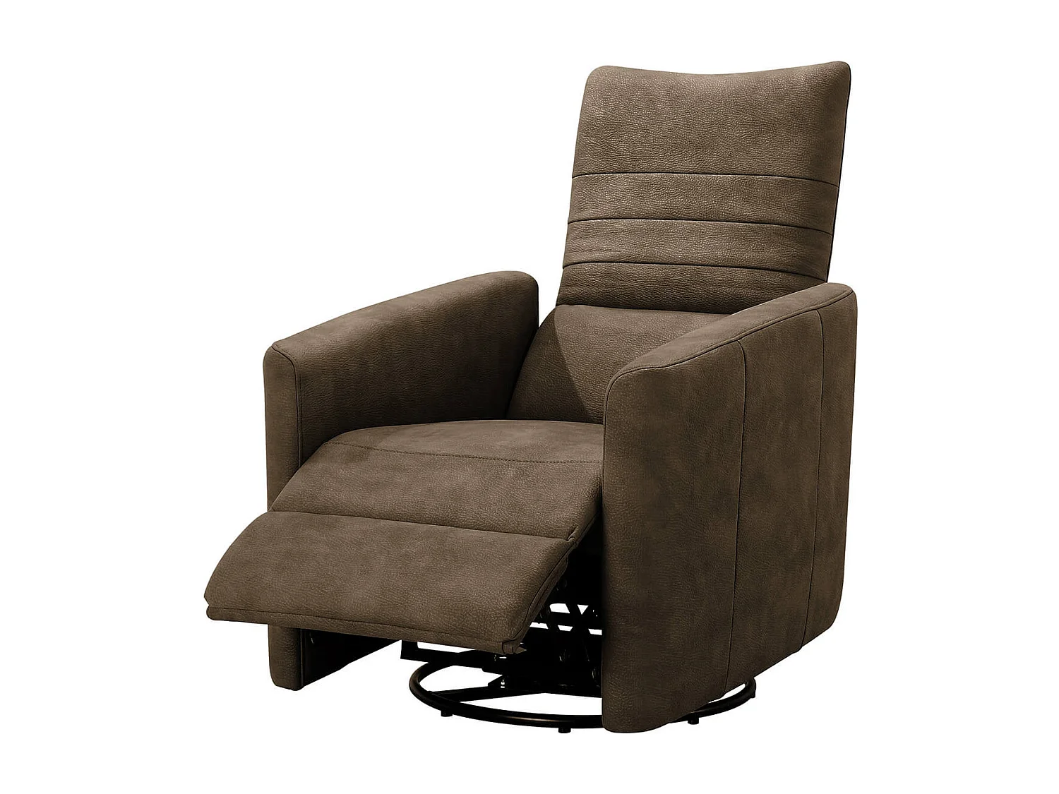 ERBA - Fauteuil Relax Manuel PushBack Tissu Marron Grisé