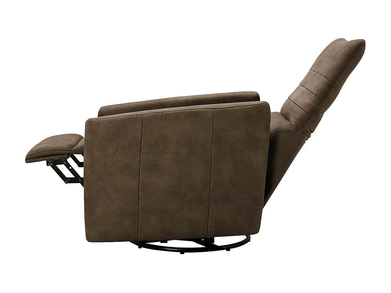 ERBA - Fauteuil Relax Manuel PushBack Tissu Marron Grisé